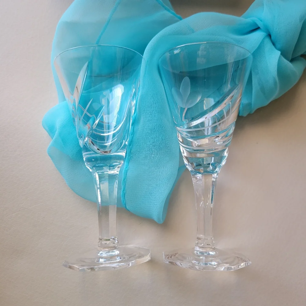 Singapore Airlines Crystal Cordial Glasses (2) ~ First Class Perk  Raffles Class